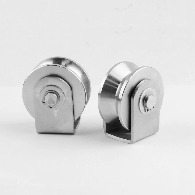 U-Groove Pulley Set 304 Stainless Steel Pulley Drum Duplex Bearing Single Pulley for Wire Rope Pulling Home Gym