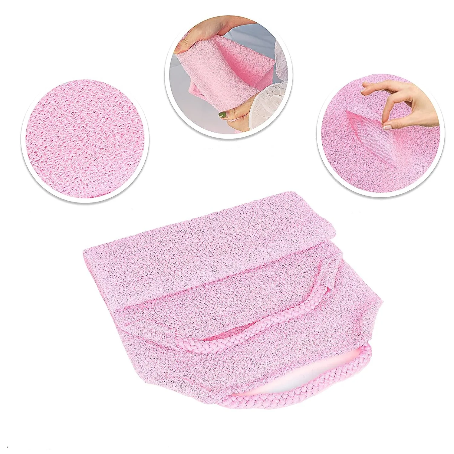 Wholesale Exfoliating Bath Back Scrubber With Rope Double Sides Back Gloves Deep Clean Body Scrub Strap