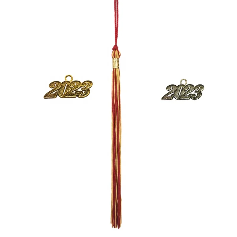 Maroon/Gold two color  Multicolor Academic Grade Graduation Tassel  graduation tassels