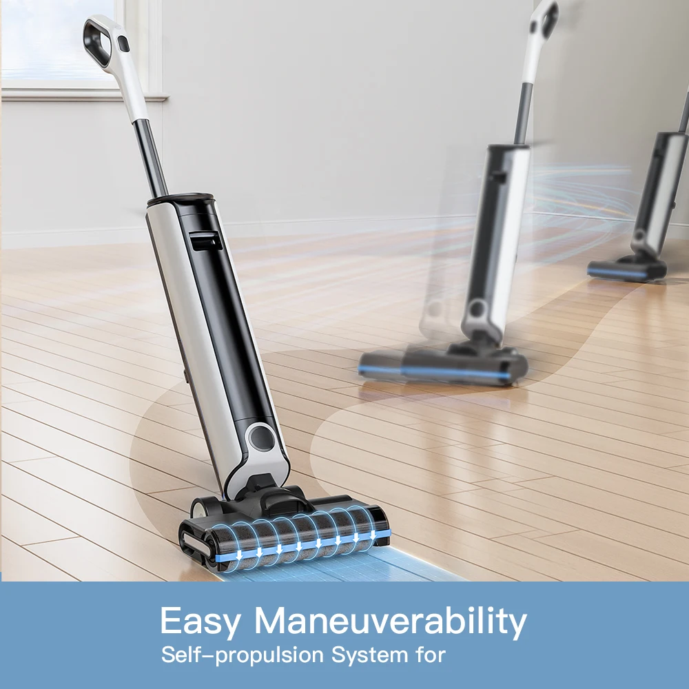 BSK01 Cordless Vacuum Mop All in One Combo,LCD Display for Hard Floors and Sticky Messes