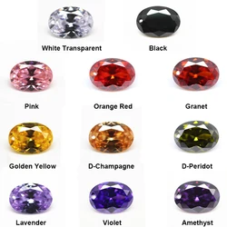 All of Sizes and Colors Oval Cut 5A Cubic Zirconia Loose Gemstones CZ Stones Synthetic Diamonds for Jewelry Making