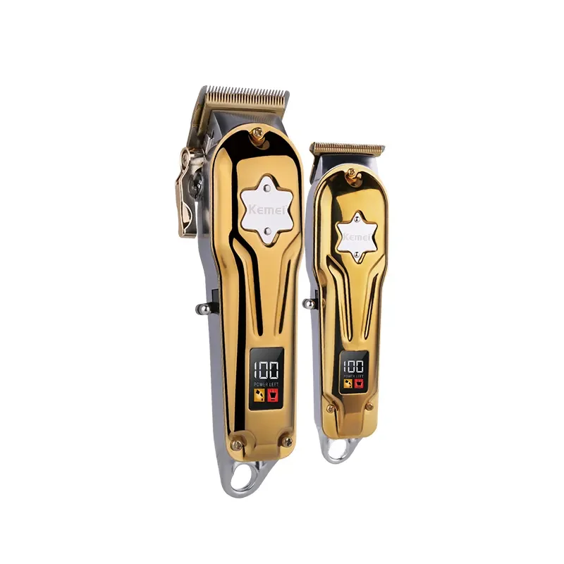 Gold Kemei Trimmer Kemei 2011 New Product Ideas 2022 Kemei Professional Hair Trimmer on Barber Chair