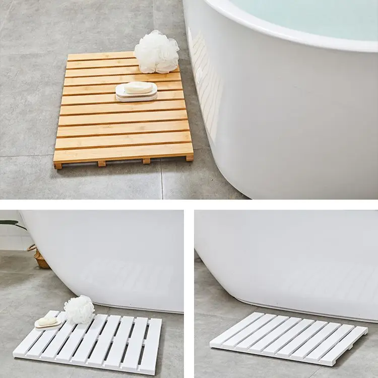 Non Floor Nordic Heightened Shower Pedal Matting Bath Bathroom Waterproof Anti Slip Wooden Mat