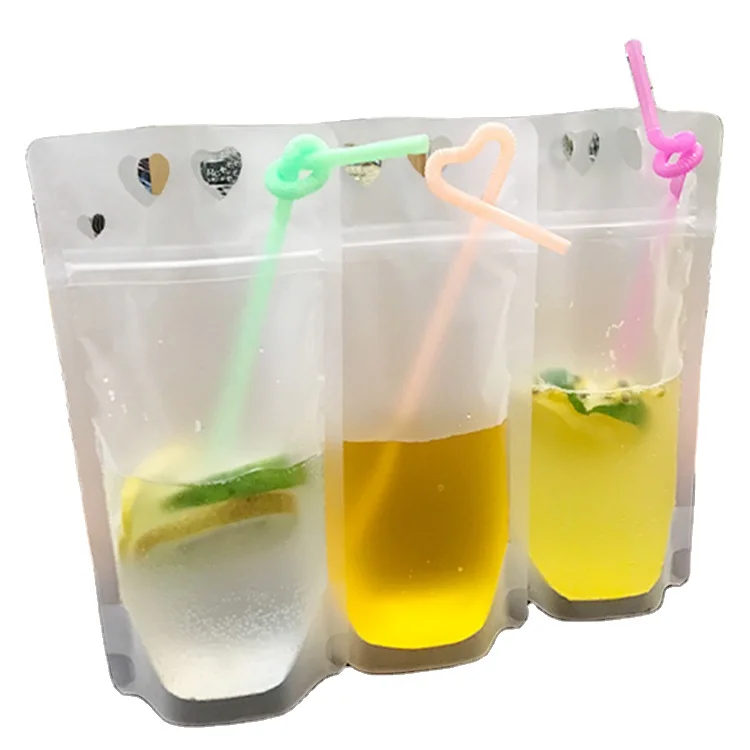 
Custom clear zipper drinking bags new transparent reusable drink pouch with straw plastic drink juice capri sun pouch bag 