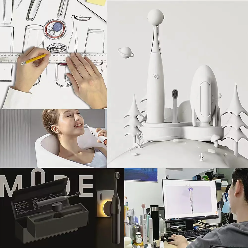 2024 New Drying Function Toothbrush Adult Rechargeable Smart Travel Sonic Electric Toothbrush  with Charging Base