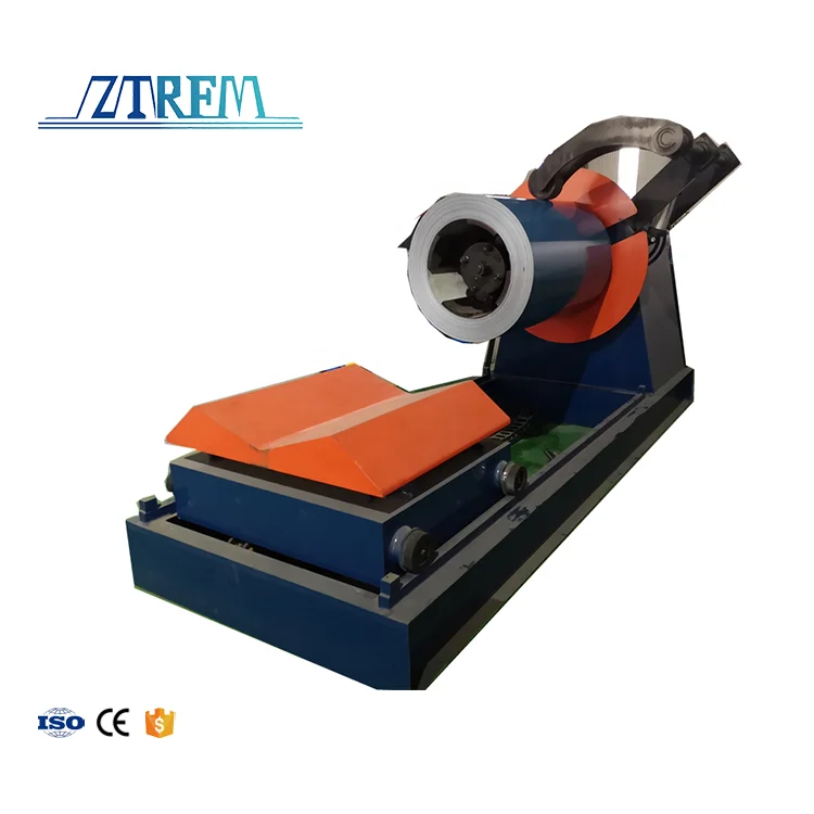 5 Tons Hydraulic Decoiler Loading Coil Uncoiling System Hydraulic Decoiler Automatic Hydraulic Decoiler