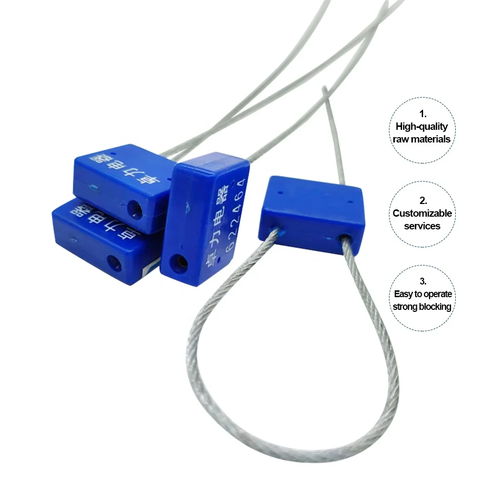 Disposable pull-out 1.8 mm diameter plastic-coated square steel wire seals Anti-theft steel wire seals for lorries and trucks