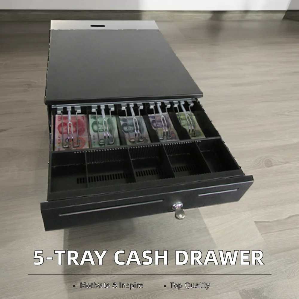 RJ11 POS Cash Drawer with 5 Bill Trays and 5 Coin Trays for Till Box Operations