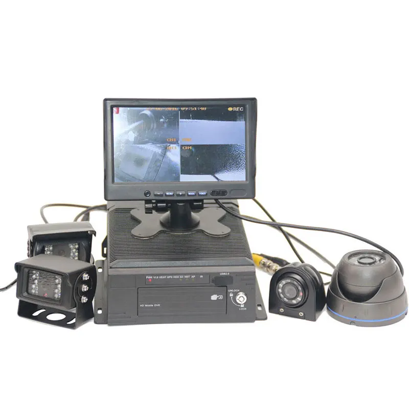 4CH 1080P Mobile Truck HDD SSd DVR 4G LTE GPS Positioning Car DVR