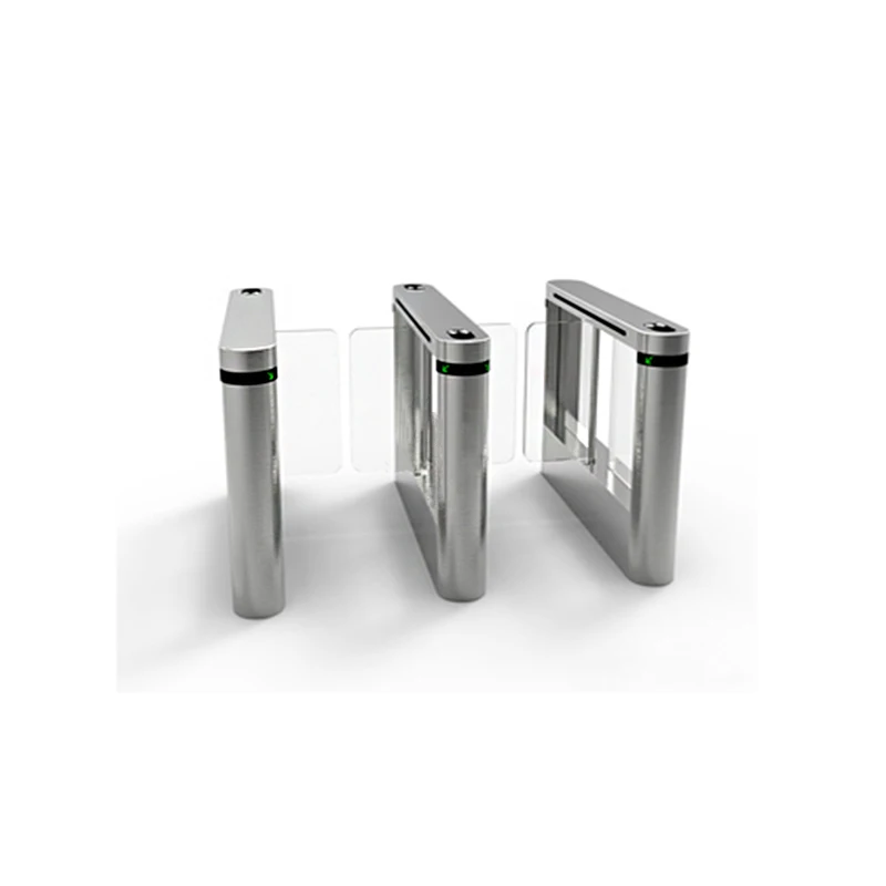 Customizable 304 Stainless Steel Turnstile Supermarket Security Barrier Gate with Fingerprint Recognition & Logo Induction Swing