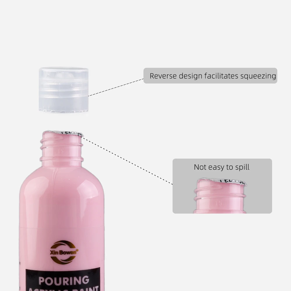 Xin Bowen Professional 100ML 4 Colors Eco-friendly Safe Pouring Acrylic Paint Set Fluid Pigment Colors for DIY Artistic Creation