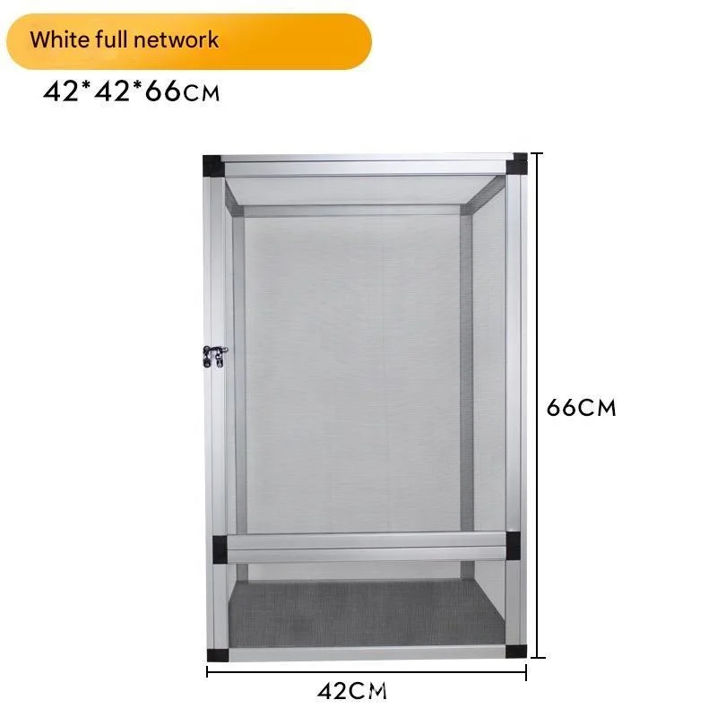 High Quality Large Solid Aluminum Live Reptile Cage Square Glass Plastic Tray Pallet Glass Mesh Screen Button Pet Feeding Cage