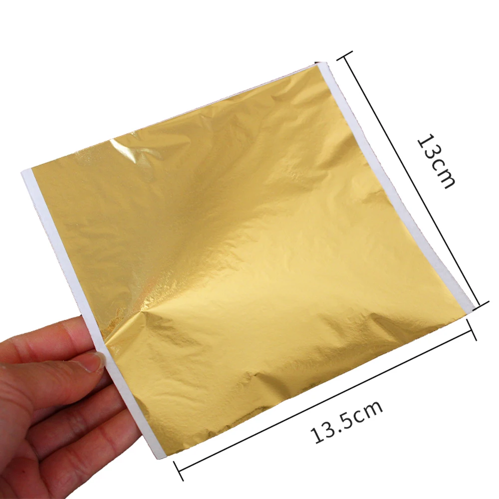 13*13.5 cm Grasp Gold Leaf Imitation Gold Foil Sheets Decorative Wall Covering Art Crafts Furniture Antique Copper Gold Leaf