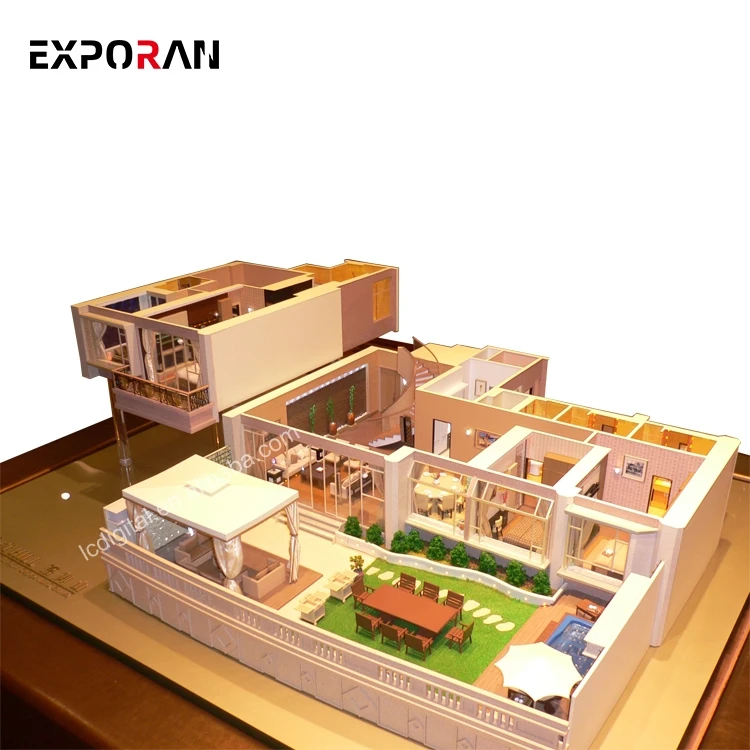 Led light miniature model for property developer , sand table architecture