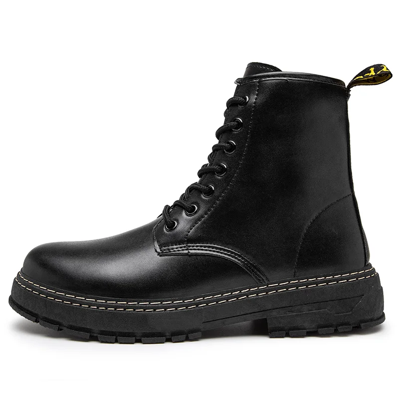 2021 Нескользящие удобные дышащие ботильоны из ПВХ + ПУ зимние кожаные ботинки для мужчин