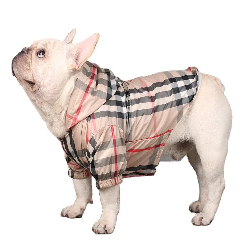 Spring Lattice Luxury Pet Jacket Designer  Autumn Coat For Large Medium Small Dog Classic Brand Fashion Clothes Apparel