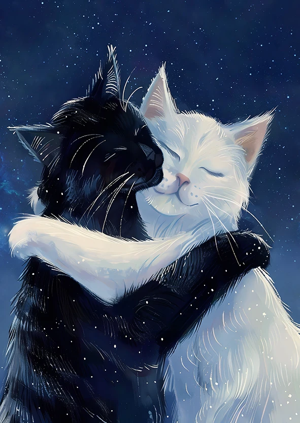 Wholesale Wall Art Canvas Painting Black and White Cat Poster Luxury Simple Wall Painting Living Room Home Decorative Painting