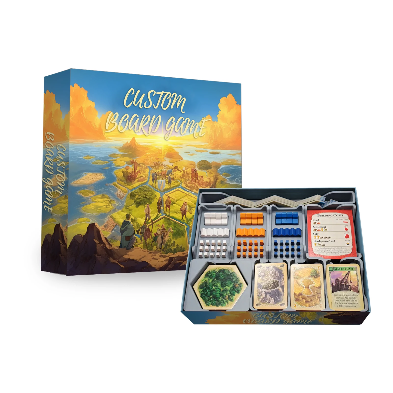 Thick Qua-fold Card board Game Board With Game Pieces ,Professional Board Game Mat