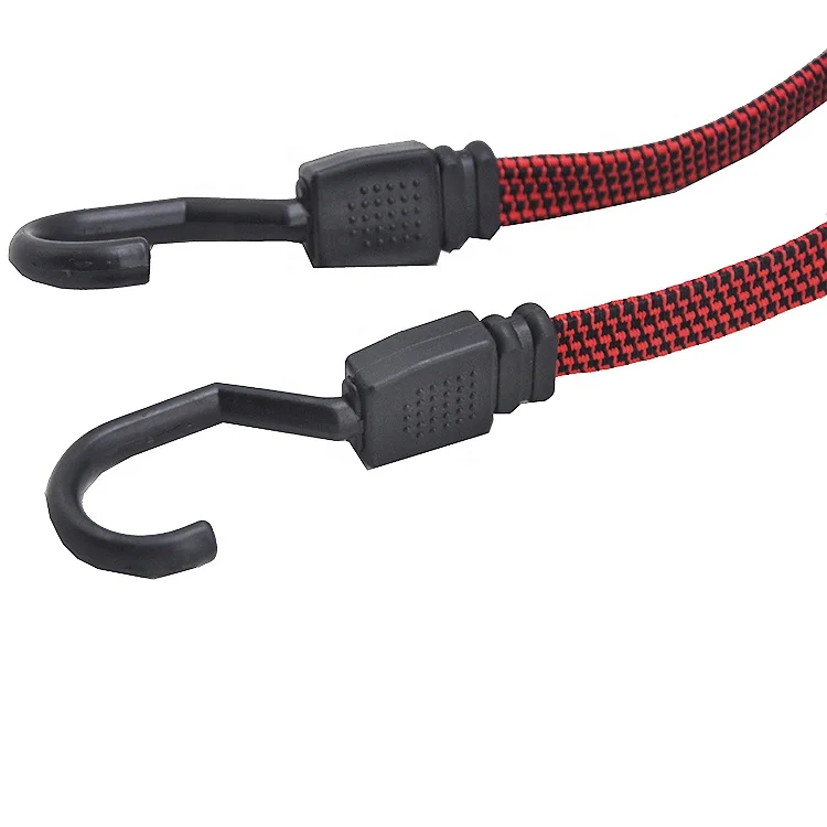 36'flat strap bungee cords Wholesale Wide Rubber Loop Bungee Cord Elastic auto tow rope With Hook