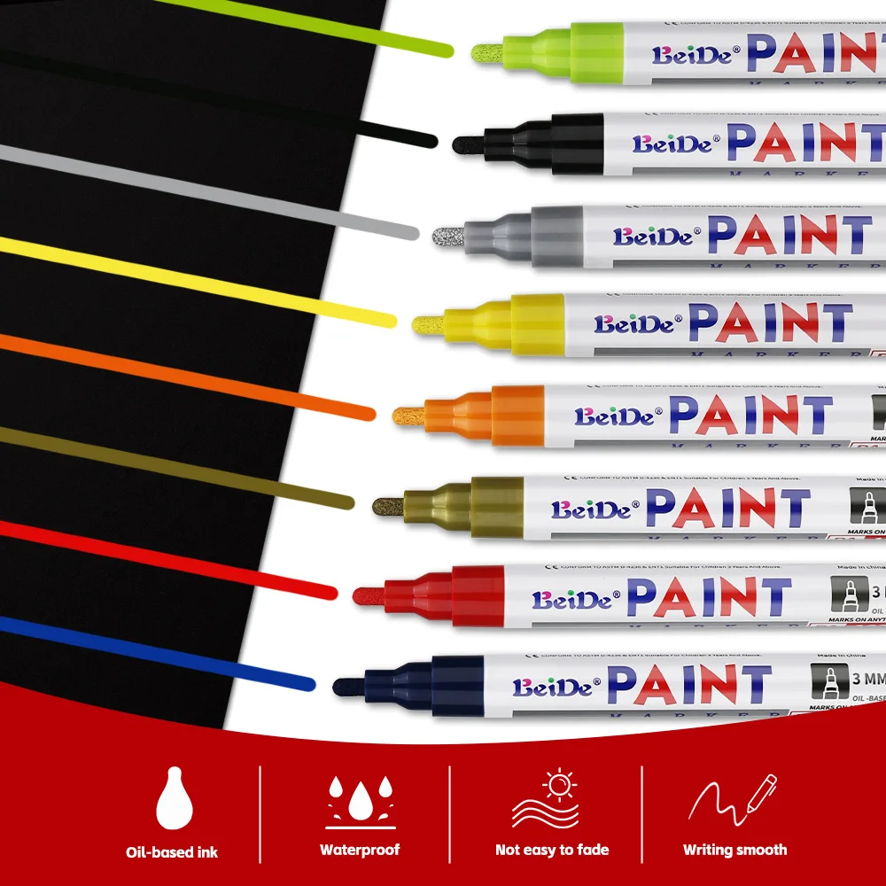 Non-toxic oil-based ink paint marker pens permanent fabric paint pen for car tire  metal glass
