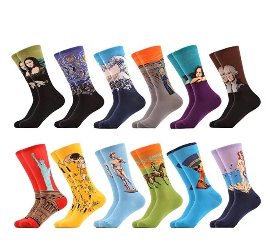 dropshipping funny crew cartoon socks custom logo mens comics socks wholesale crazy super hero socks happy design high quality