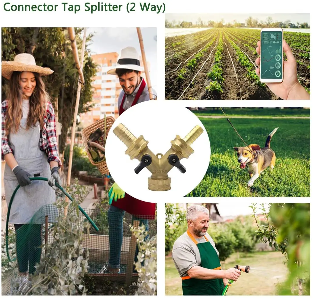 Garden Irrigation Tools Diverting water faucet Fixed Hose Water Segment Brass 2 WAY Ball Valve Water Garden Brass ball valve