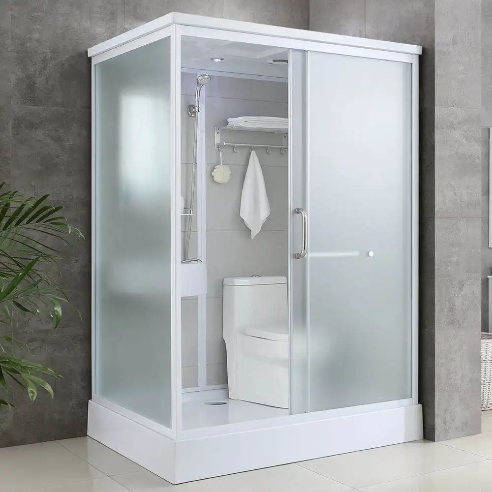 High quality mobile walk in steam acrylic shower floor shower room with toilet
