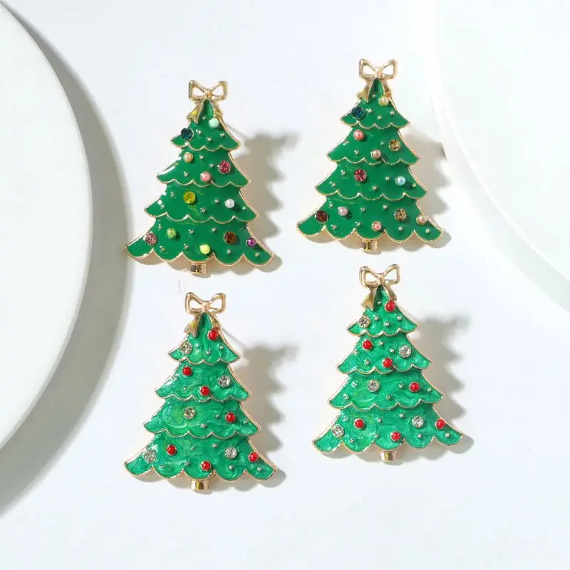 hot Star Products Hot Selling Wholesale Jewelry Gold christmas tree earrings christmas santa bell reindeer tree earrings women
