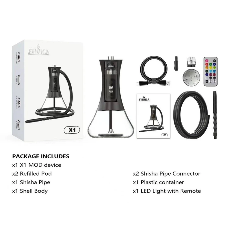 2024 new electronic smoking device refillable EHUKA CHICHA e shisha with flavor shisha pod accessories for tobacco smoke shop