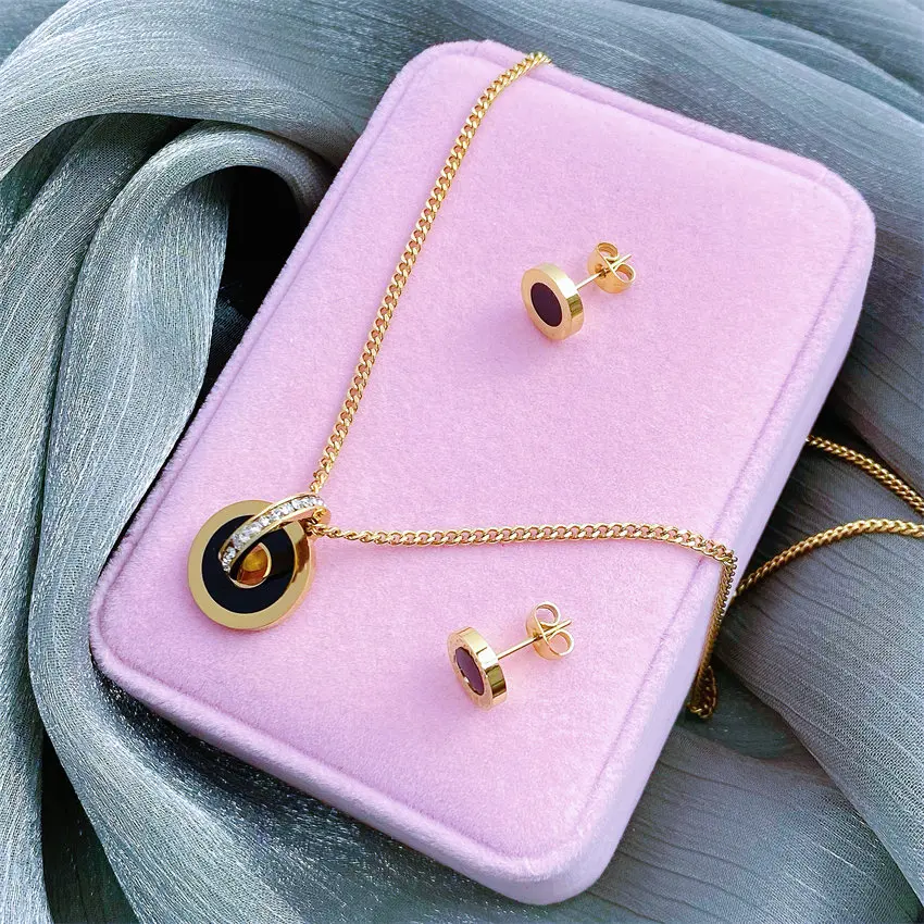 Modalen Necklace Earring And Bracelet Set Lady Jewellery Guangzhou Gold Wholesale Heart Jewelry stock