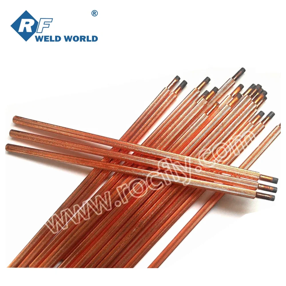 DC Copper Coated Jointed Arc Air Gouging Carbon Electrode Rod 10*430mm