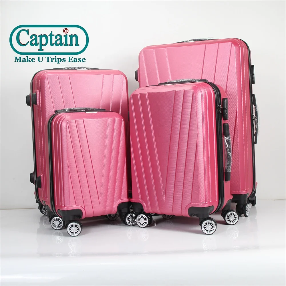 Luxury Design Gold Travelling Bags Custom Logo 4 Pieces Hard Shell Travel Suitcases ABS Trolley Luggage Set in 16 20 24 28 inch