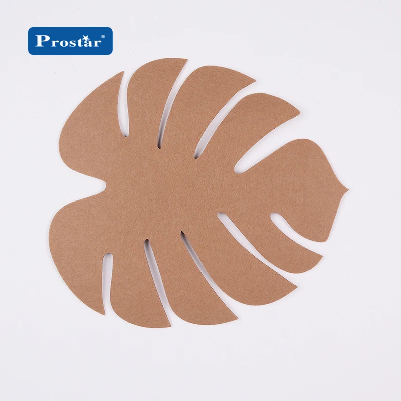 2024 christmas new die out leaf shape felt placemat for party decoration