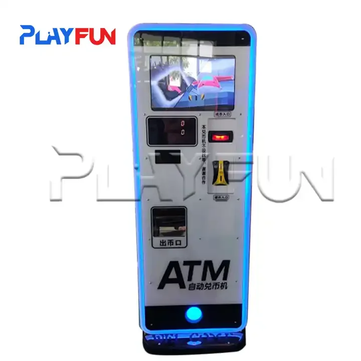 ATM token Exchange game Machines  with bill and coin  change token Vending Arcade LCD Machine