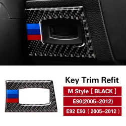 Carbon Fiber Car Decorative Trim M Performance Auto Stickers Key Hole Frame Ignition Switch Cover Trim For BMW E90 E92 E93