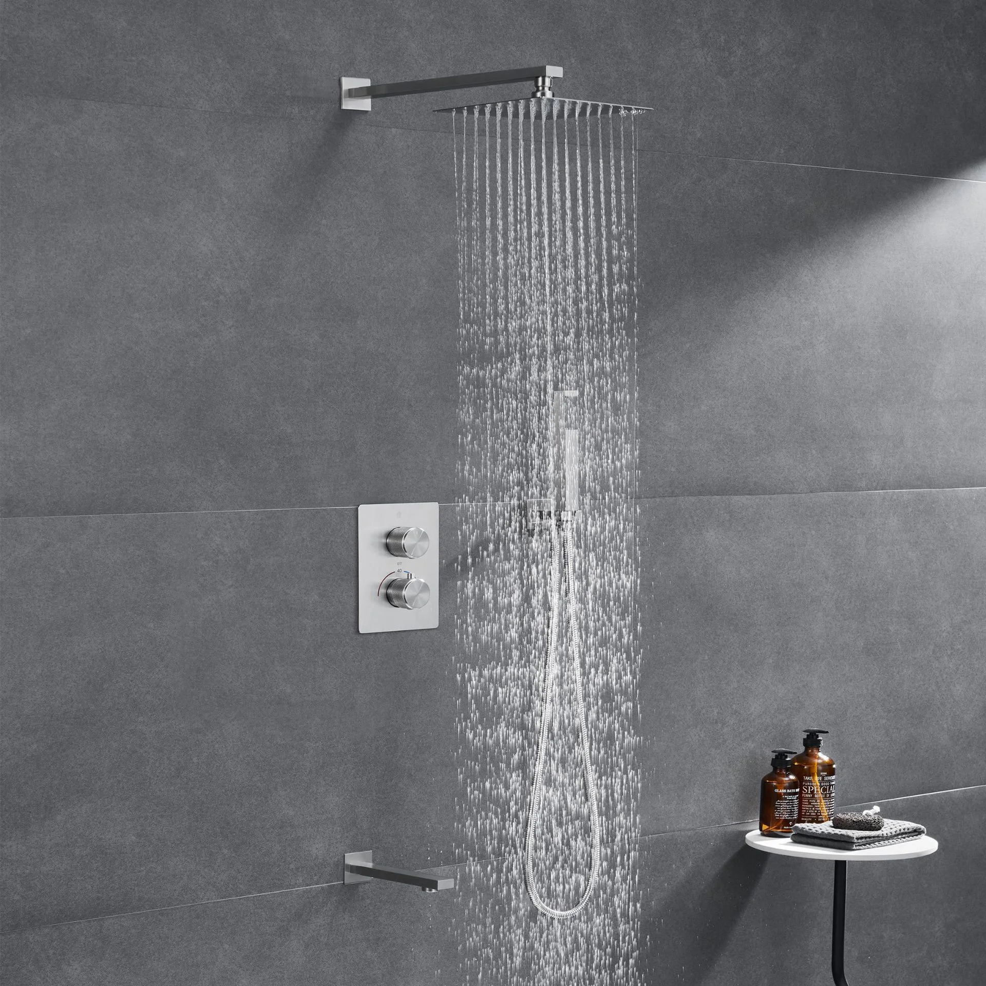 Concealed shower mixer thermostatic shower mixer set bathroom system faucet sets kit pictures