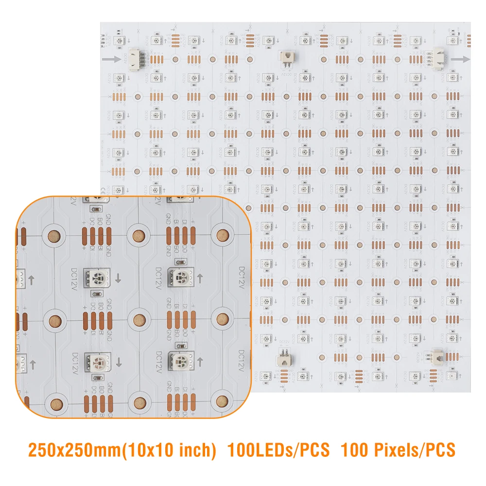 DC12V волшебный светодиодный матричный экран 25*25 см 100 пикселей гибкий лист для профессионального проекта