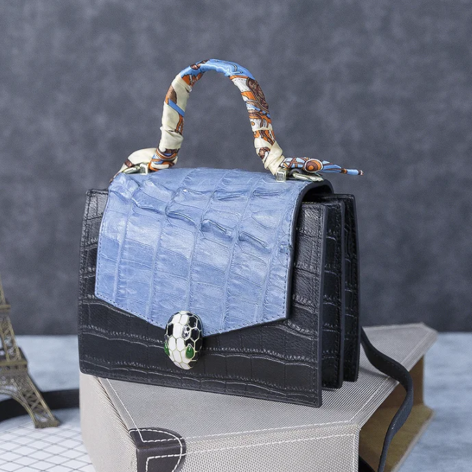 Роскошные модные дамские сумочки из натуральной кожи, ранец с клапаном из крокодиловой кожи, женская сумка с ручками сверху