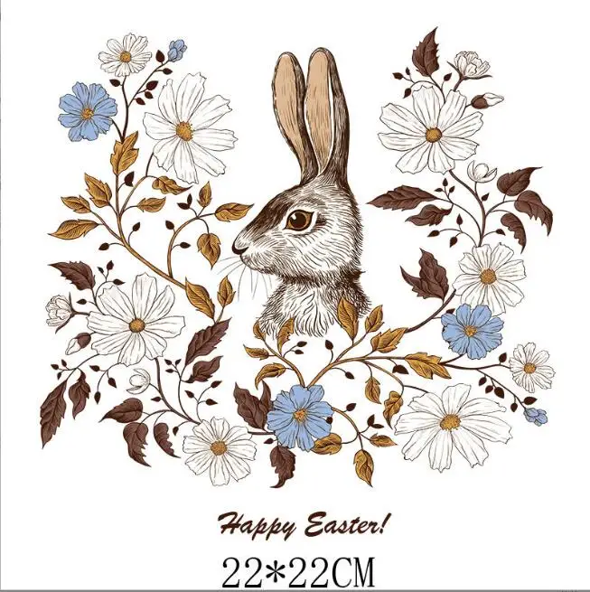 Happy Easter Day wholesale vinyl iron on printed designs press sticker plastisol heat transfer on clothes