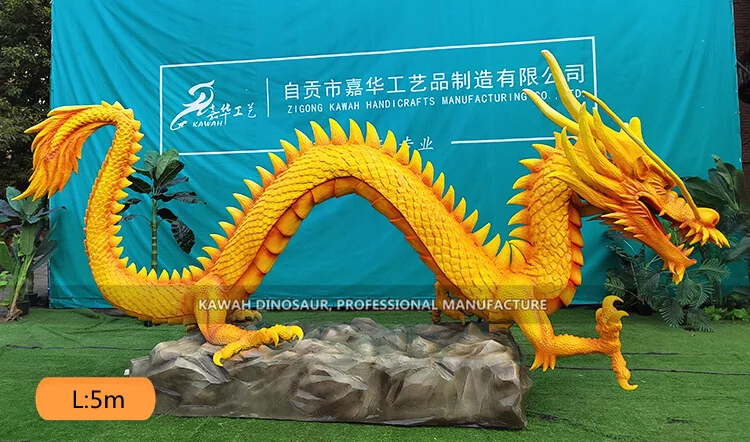 Zigong Handmade Animatronic Dragon Statue Realistic Customized 5m China Dragon Factory Sale