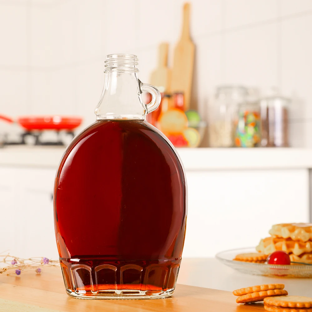 Wholesale factory 8oz 12oz glass bottle Glass Bottle For Maple Syrup glass juice bottle