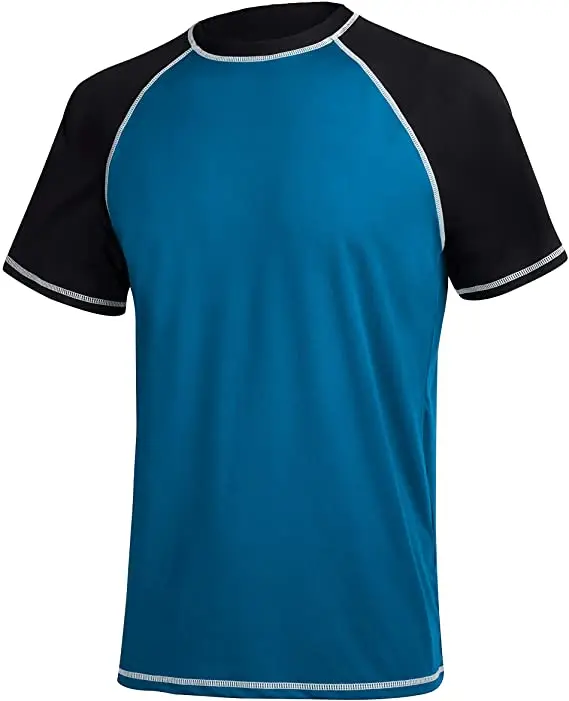 Быстросохнущая Мужская рубашка для плавания upf 50 + с логотипом на заказ, компрессионный топ с коротким рукавом, рубашка для активного отдыха, жилет для серфинга