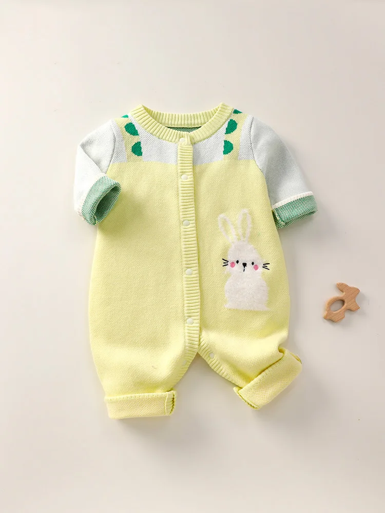 Baby jumpsuit winter Custom knit baby boys girls romper toddler knitted sprinkle sweater for baby clothes