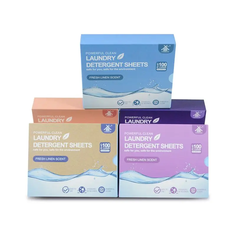 Mini disposable portable Laundry detergent sheets Medium form low form deep decontamination Residue-free laundry strips