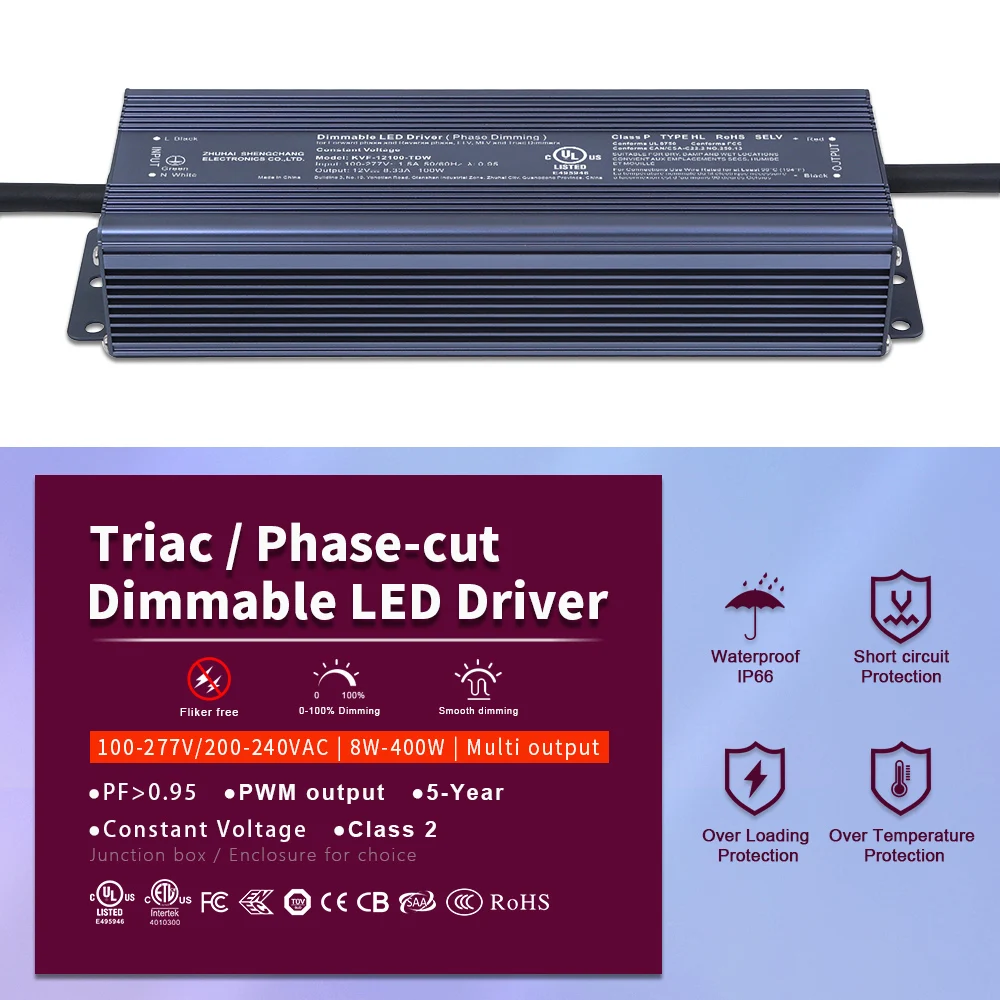  12V 24V DC выход 25 30 Вт 50 60 75 80 90 100 120W 150W 200W 300W 320W 360W 400W ТРИАК Диммируемый СИД драйвер