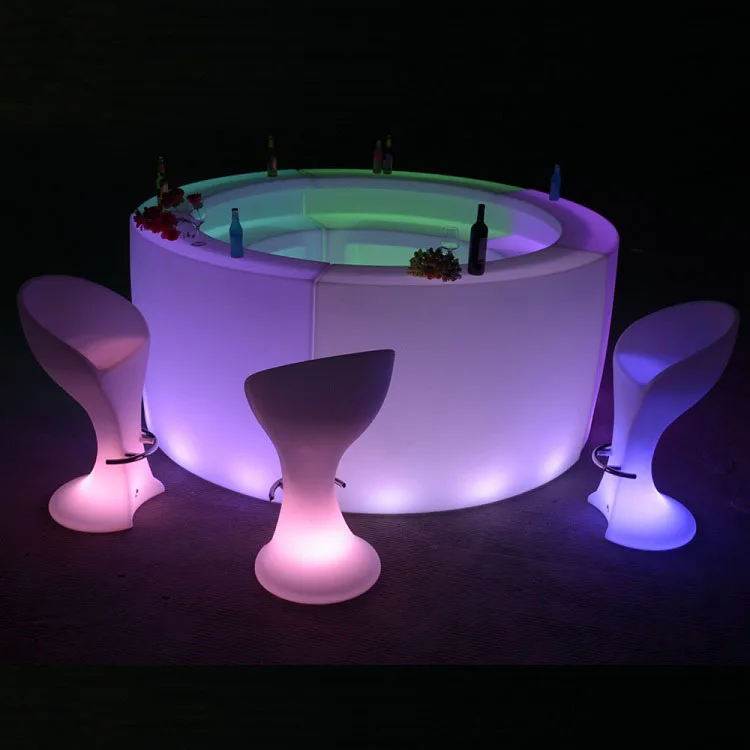 PE plastic led illuminated bar counter 5 in1