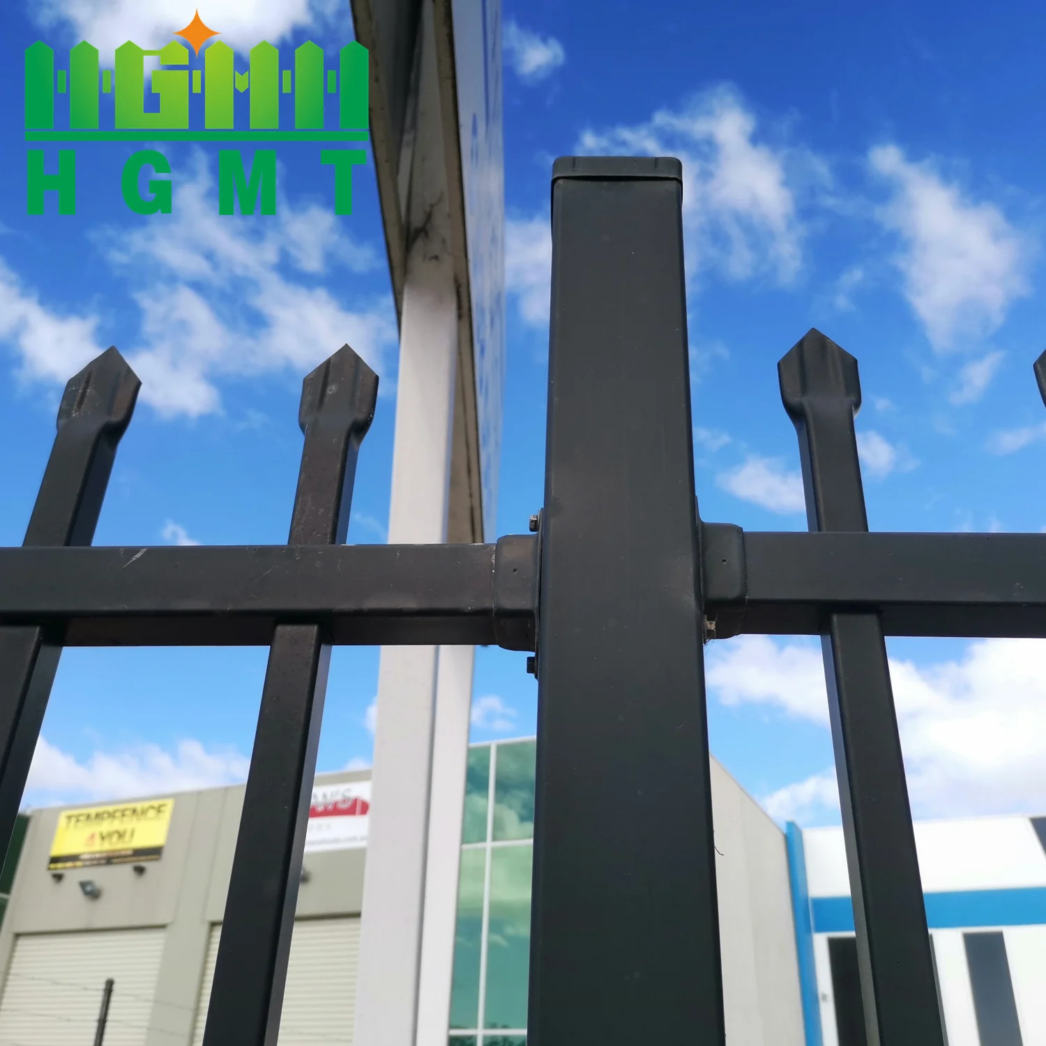 6 Ft Outdoor Garden Security Square Tube Designs Modern Wrought Iron Zinc Steel Tubular Perimeter Fence Panel