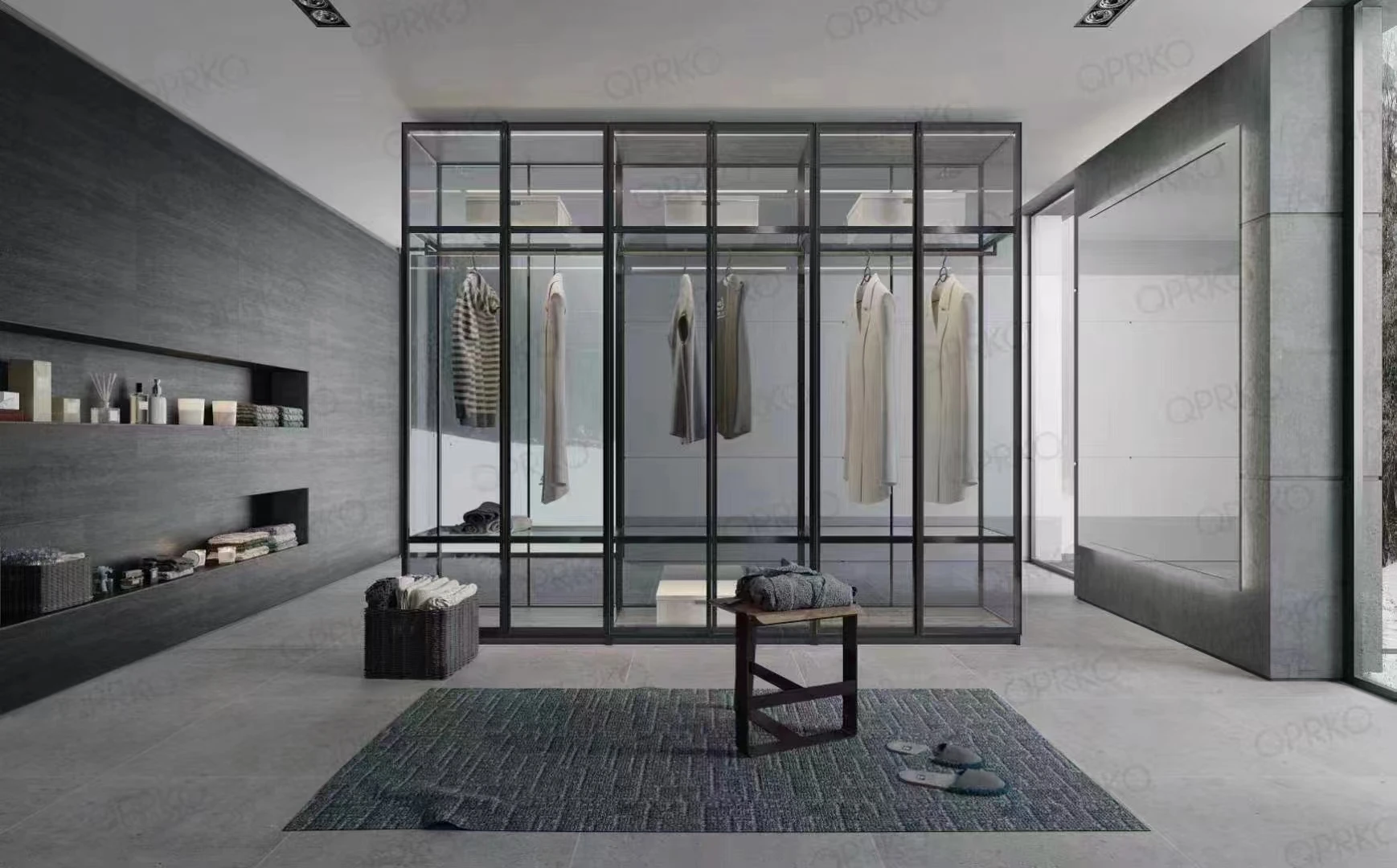 Modern home bedroom simple design of the whole house set solid wood storage wardrobe