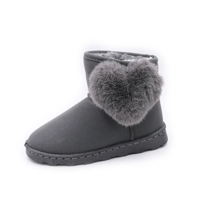 
2021 Winter Kids Fashion snow boots thick Child shoes warm plush heart shaped girl warm boots 