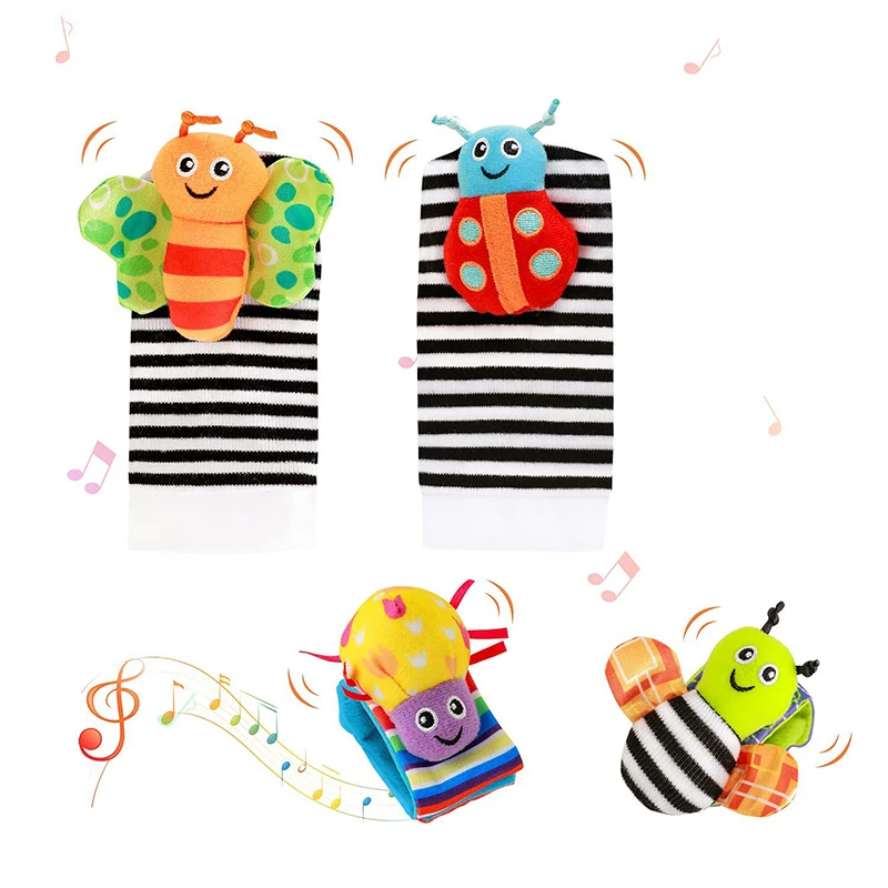 High Quality Sensory Development Custom New Toy Wrist Rattles And Foot Finders For Toddler Kids Baby Infant Rattle Socks Toys